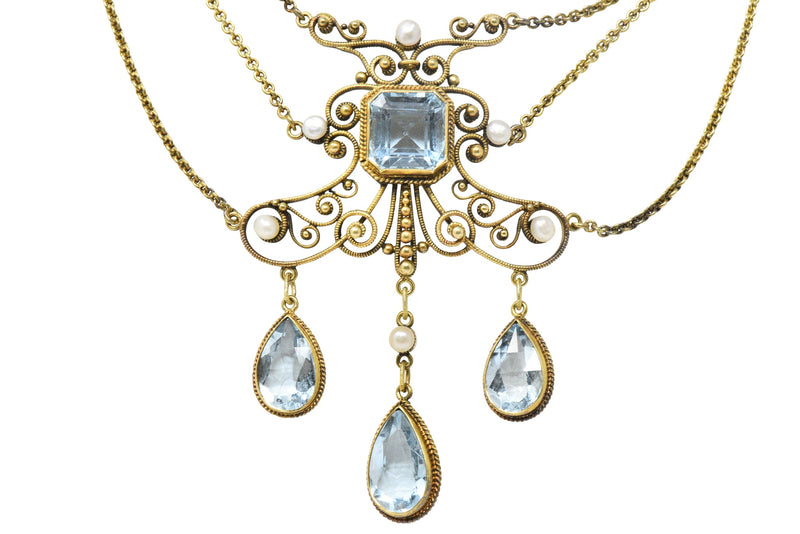 Baroque Pearl & Aquamarine short necklace – The Salty Sparrow Jewelry